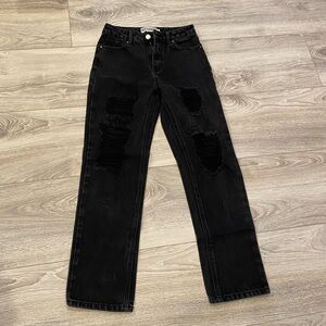 Black straight cut jeans